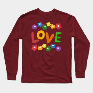 Watercolor of flowers and love Long Sleeve T-Shirt